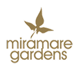 Miramae Gardens logo with a stylized bird and text