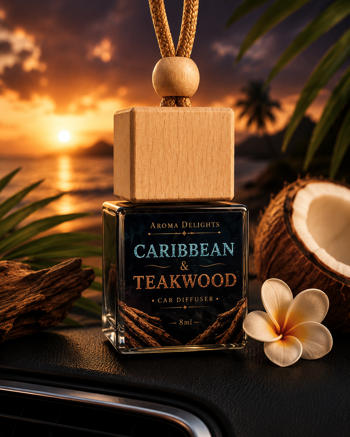 Caribbean & Teakwood Luxury Car Diffuser