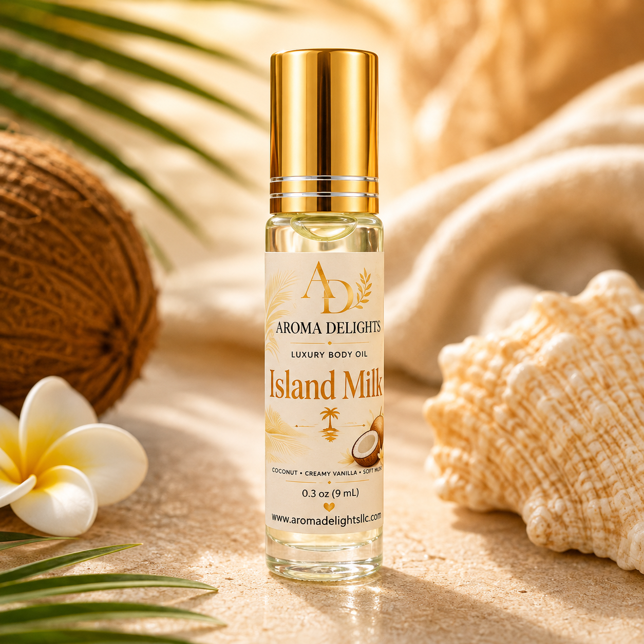 Island Milk Luxury Roll-On Body Oil
