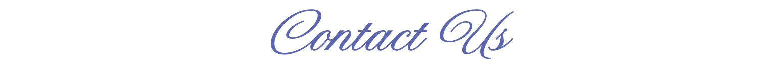 Text reading 'Contact Us' in blue cursive font above a black horizontal line, on a white background.
