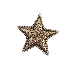 Starfish-shaped cookie with intricate brown and beige patterns, partially visible.