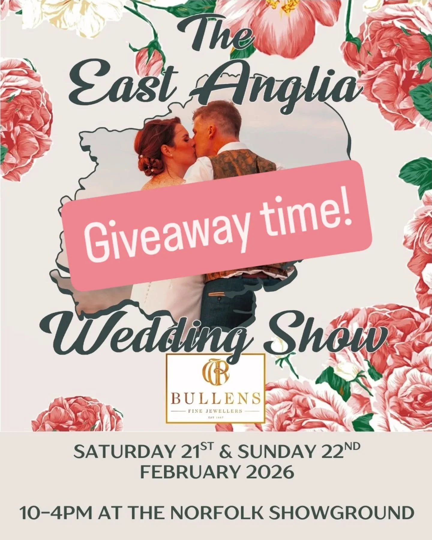 It's that time of year again!

The biggest wedding fair in East Anglia is only 3 weeks away 😍

If you're recently engaged or looking for those final suppliers, you do not want to miss this!

I have 4 FREE tickets to giveaway, so you can bring your f