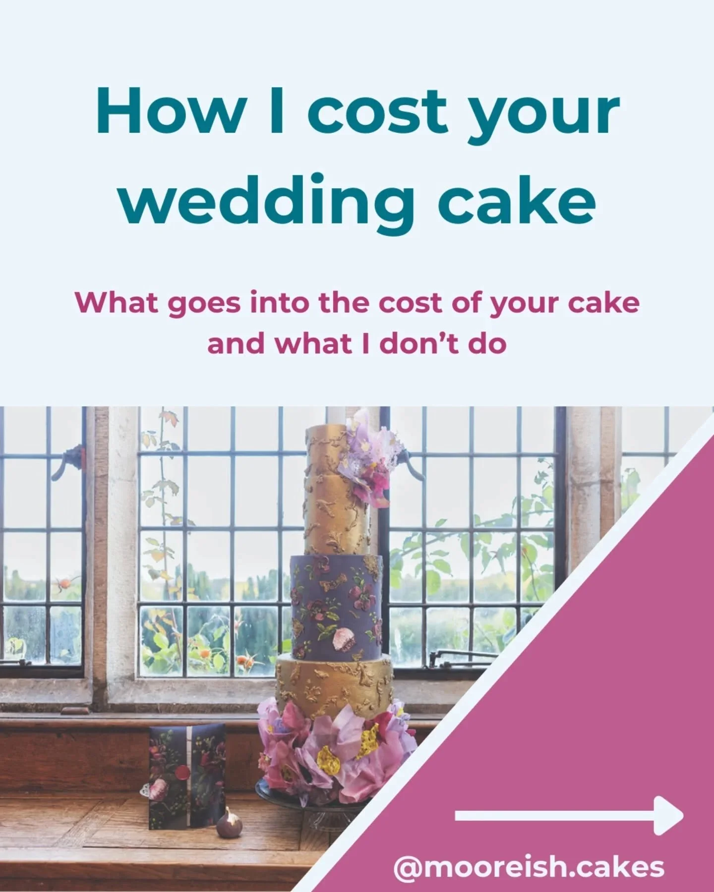 What will the cost of your wedding cake be 💸

Spoiler alert, I do not hear the word &ldquo;wedding&rdquo; and slap an extra 20% on for vibes.

Here&rsquo;s the short version:

🎂 1. Physical costs
 Ingredients, boards, boxes, dowels, tools, electric