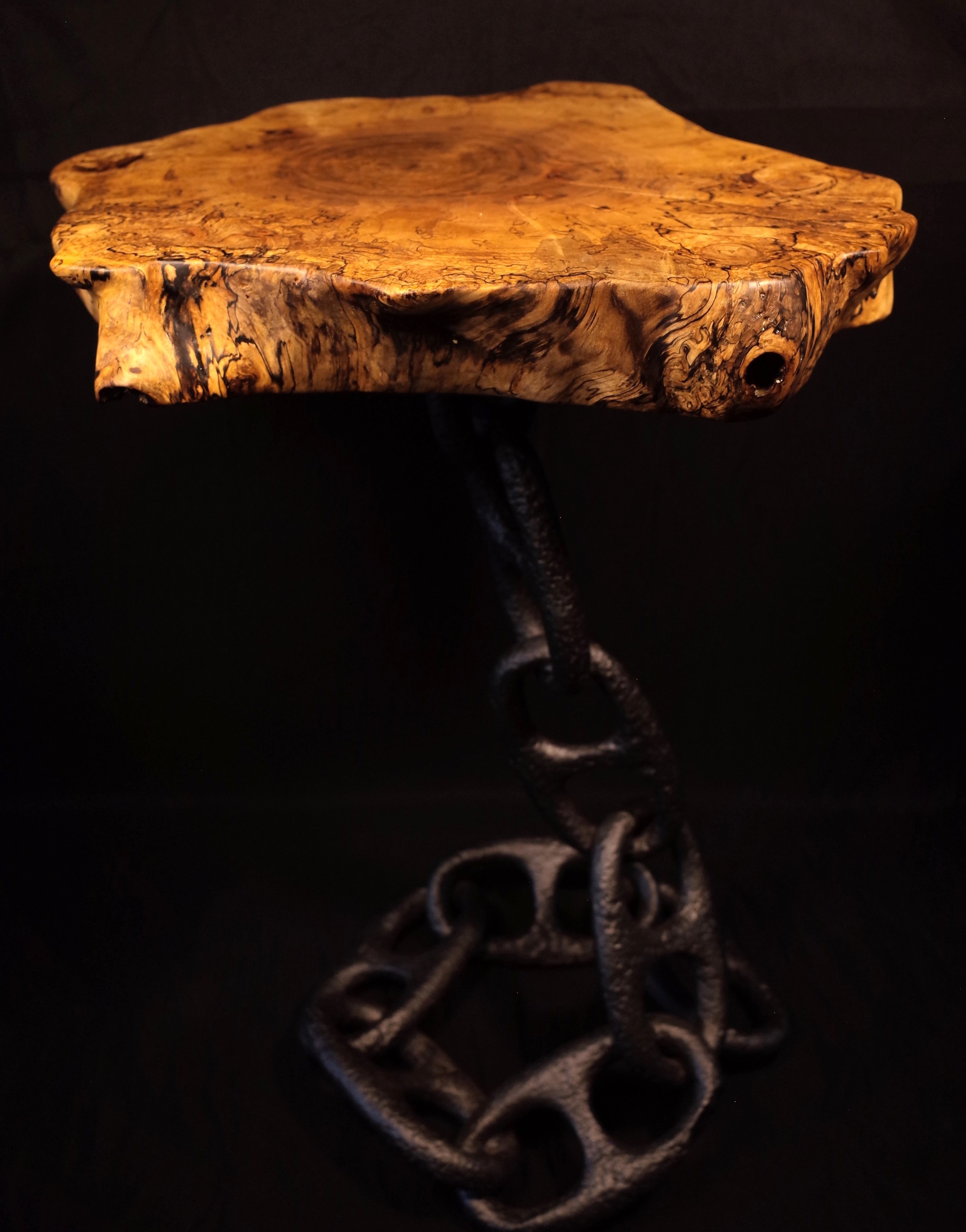 Burled spalted walnut end table (Table 2 in pair)