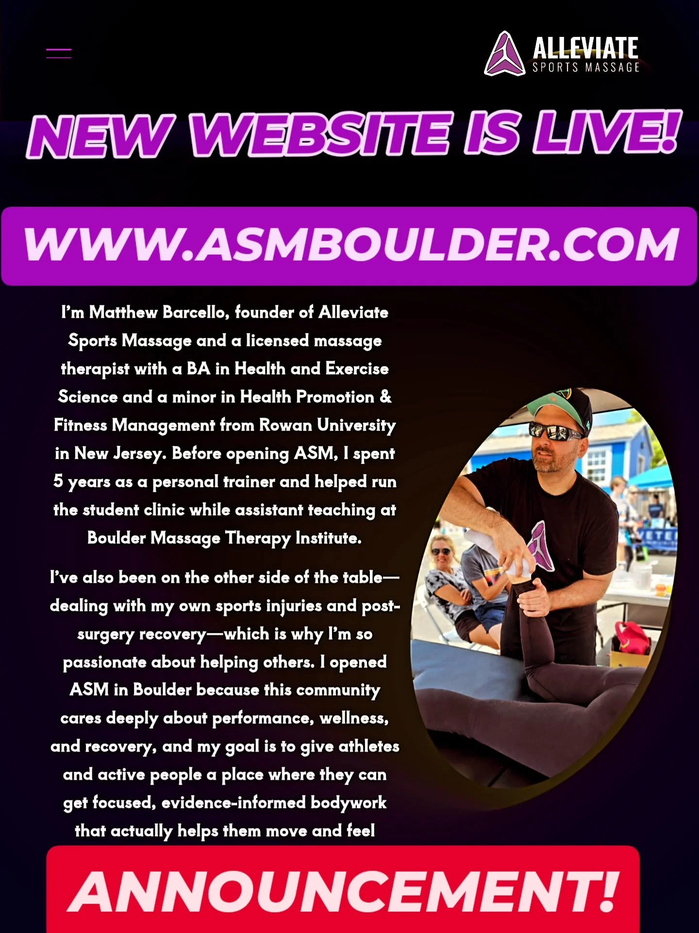 WWW.ASMBOULDER.COM

CHECK OUT THE NEW WEBSITE!
#sportsmassage #BoulderMassage #MassageTherapy #deeptissue