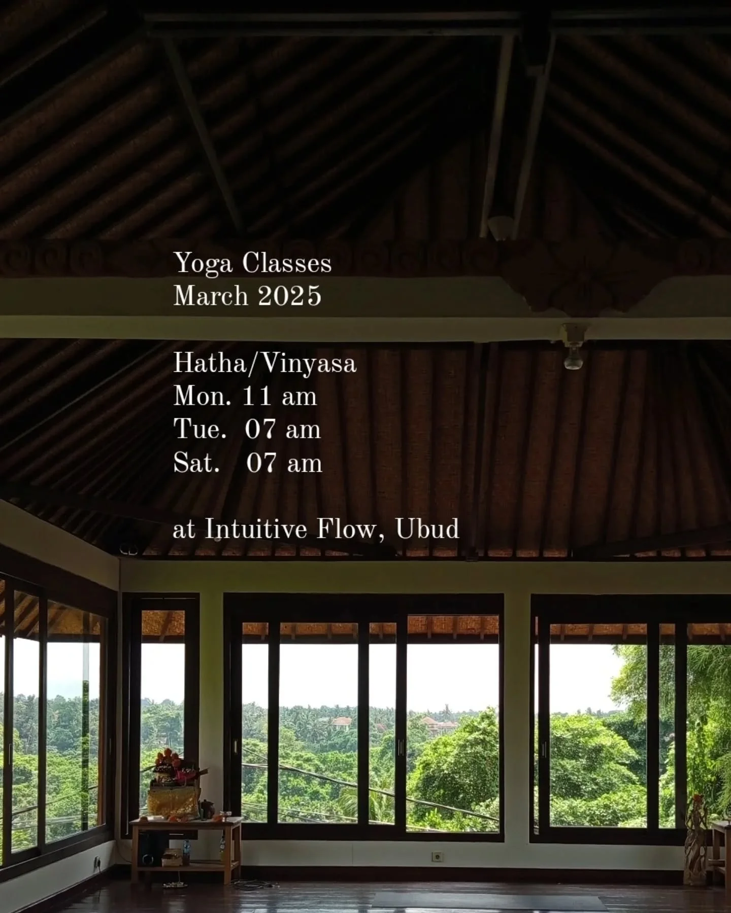 For those who might need it 🙏🏽 I'm covering some classes this month. At this shala with the best view in Ubud.