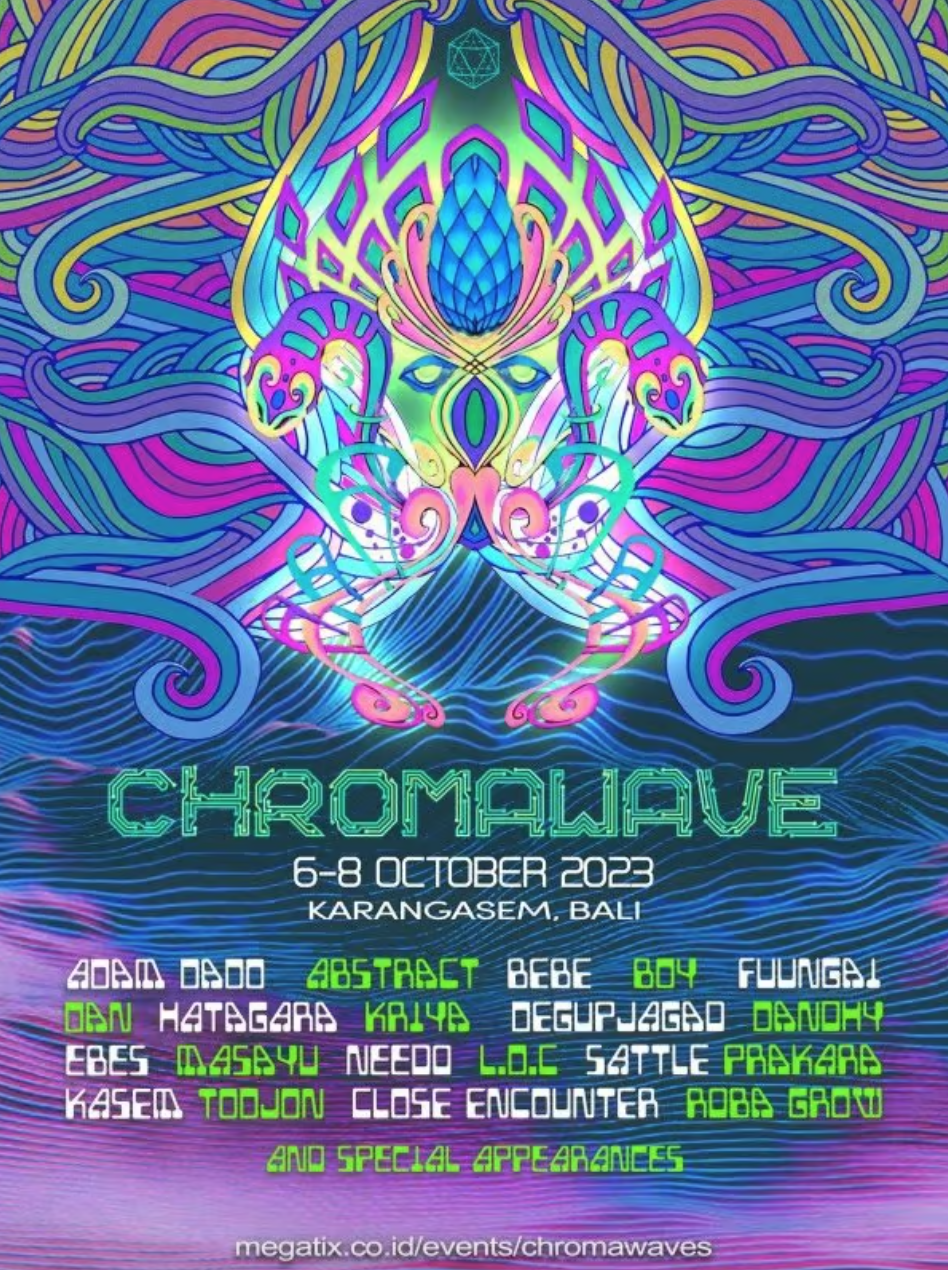 Chromawave Festival, October 6-8, 2023, in Karangasem, Bali. With Sattle, Adam Dado, Degupjagad, and more
