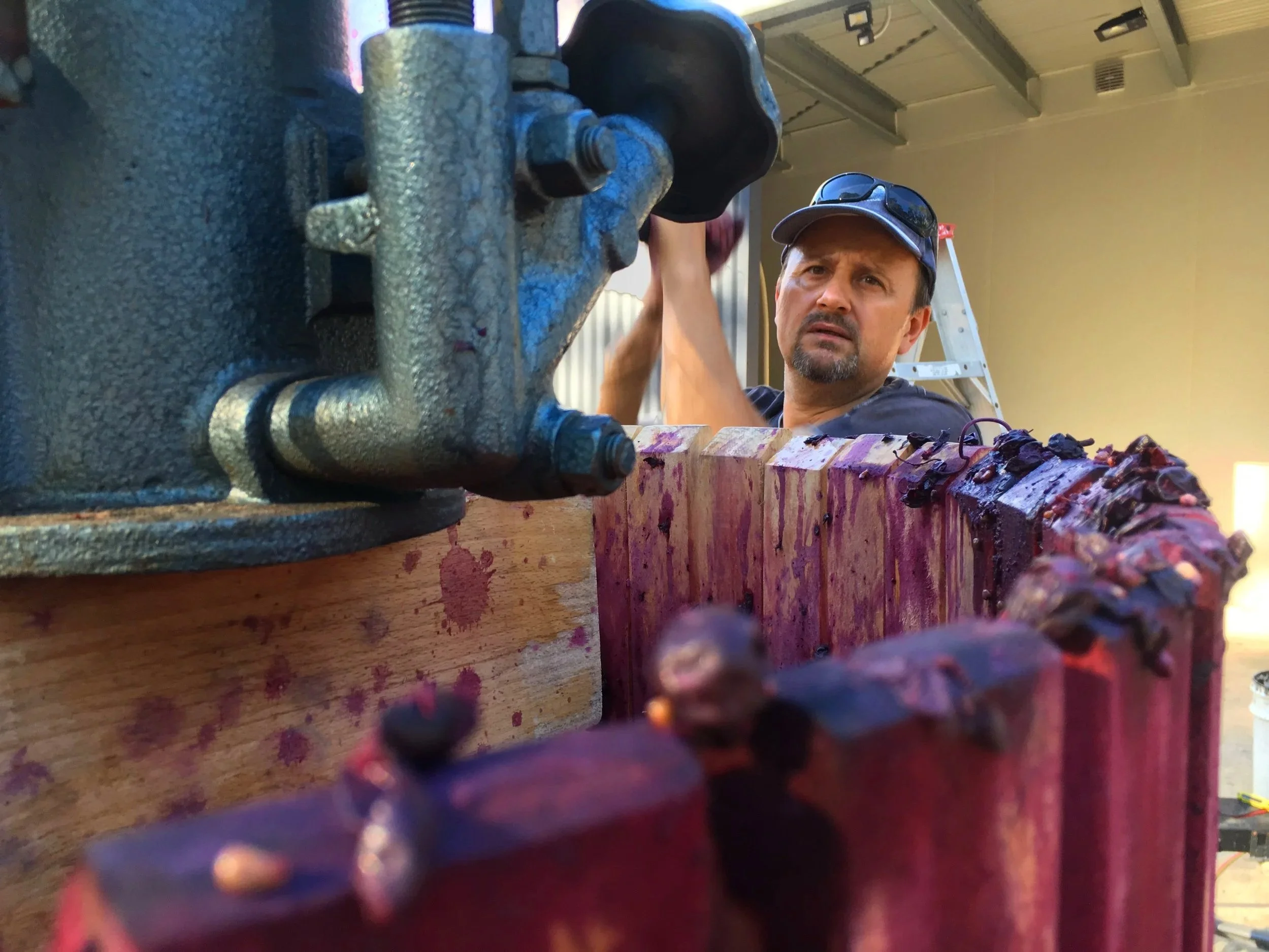 Marius using basket press