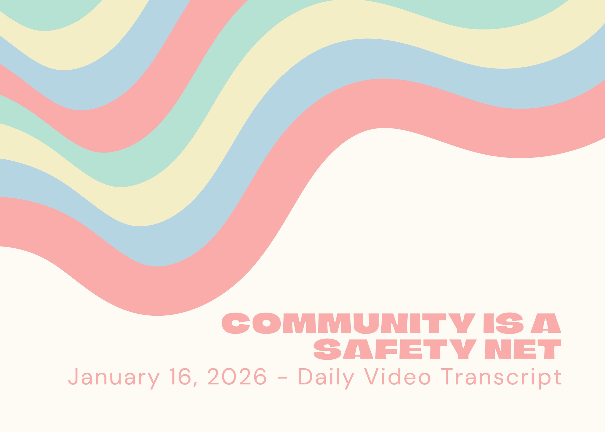 Community Is A Safety Net