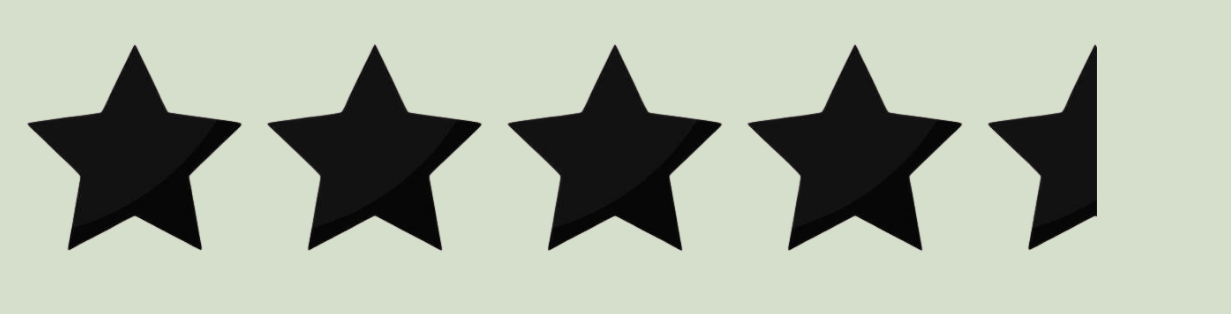 Five black five-pointed stars on a light green background.