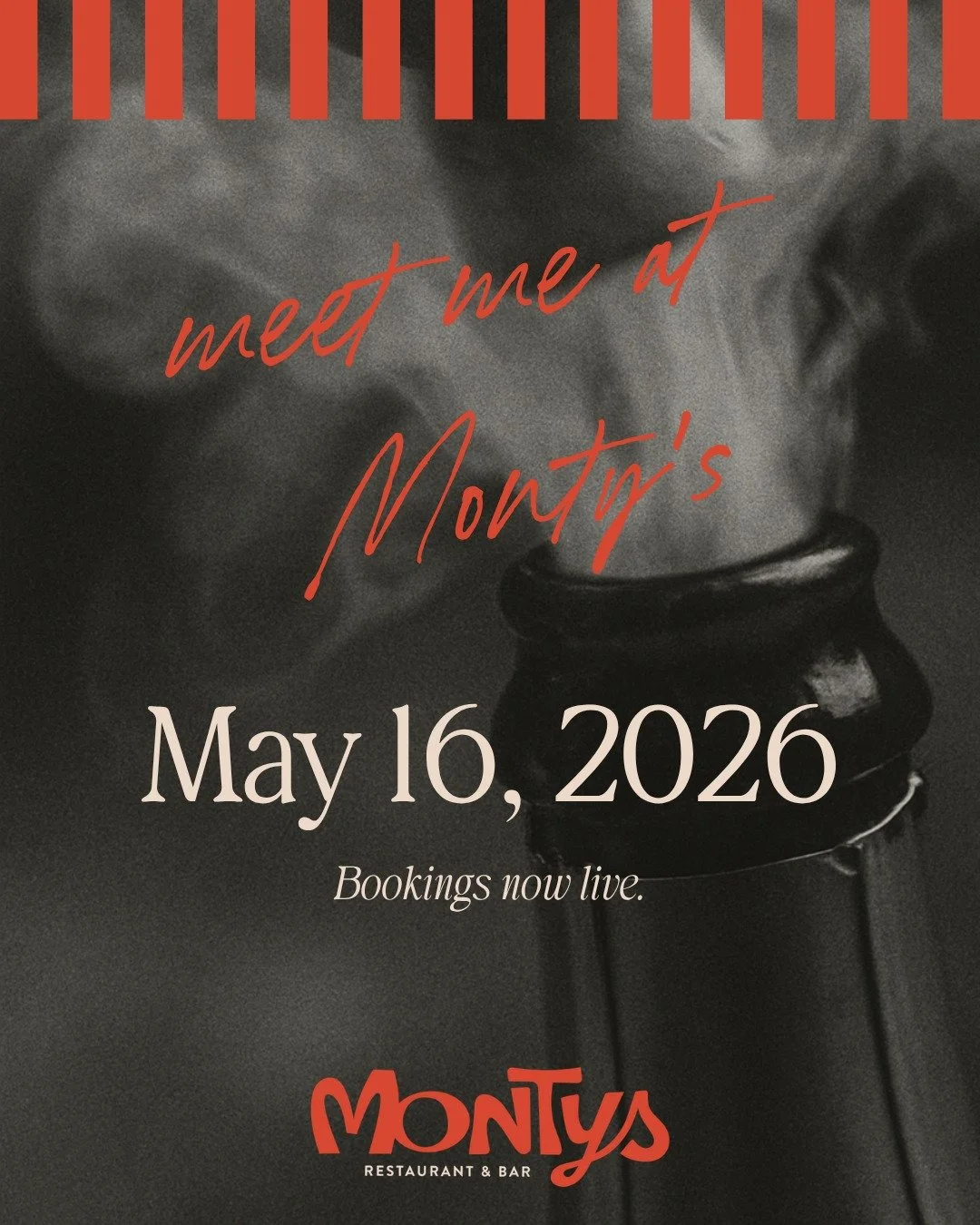 Meet me at Monty&rsquo;s on May 16th.

Website live.
Bookings live.
Don&rsquo;t be late.

www.montysorange.au or link in bio 🥂