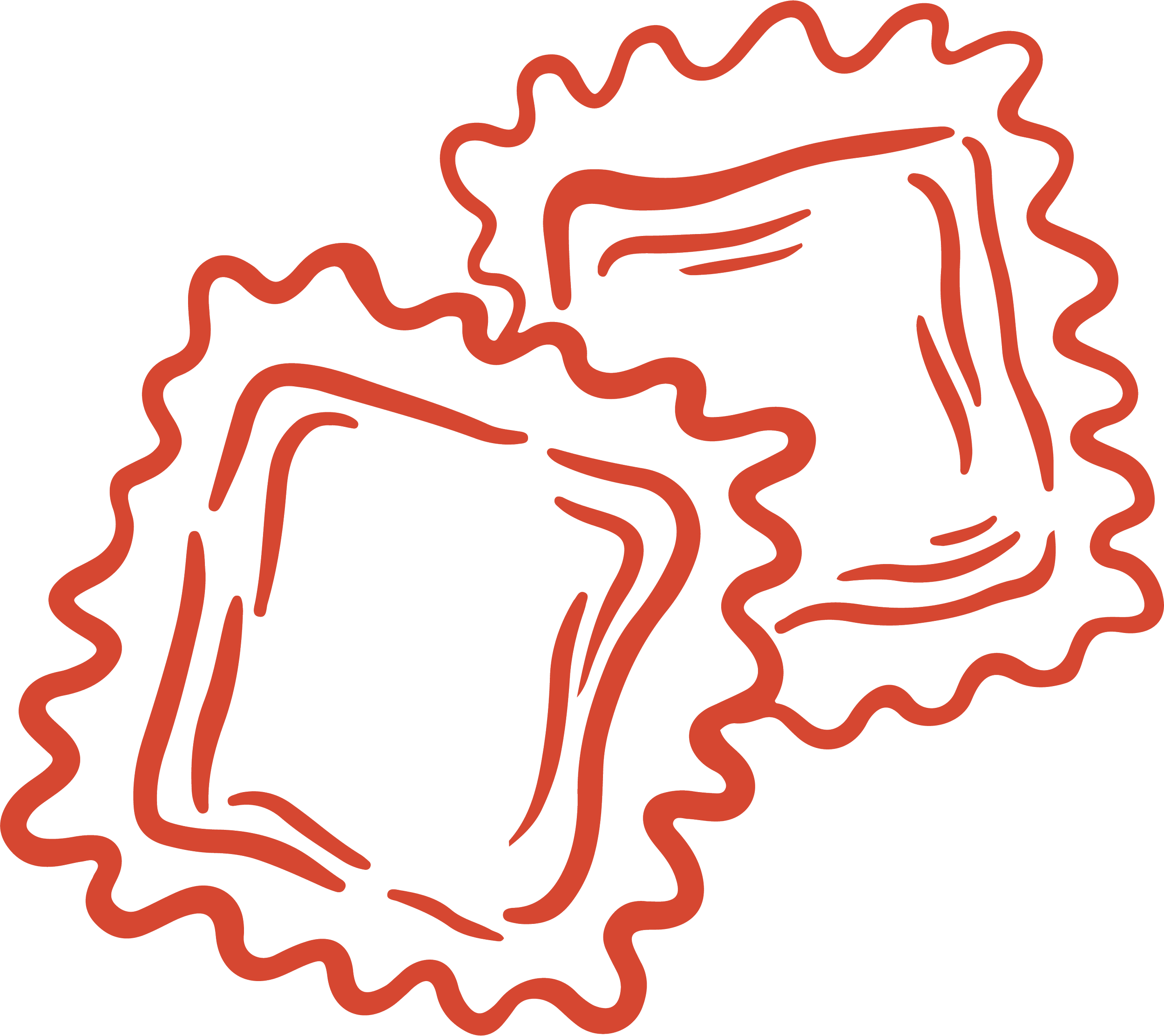 illustration of square pasta shapes