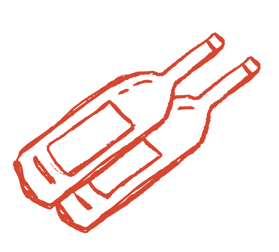 illustration of two wine bottles