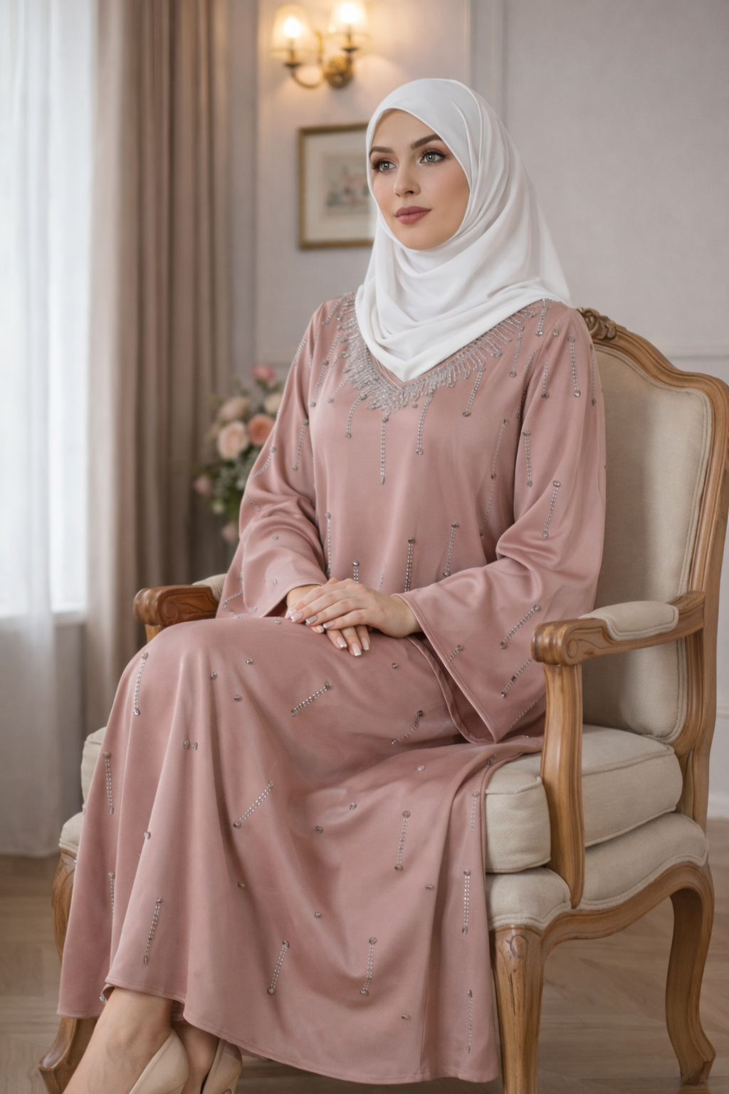 Aaliyah Crystal Drape Abaya