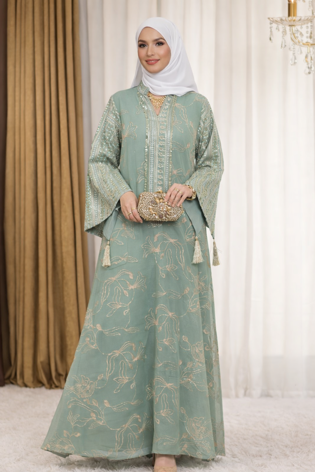 Zahra Royale Floral Embroidered Abaya