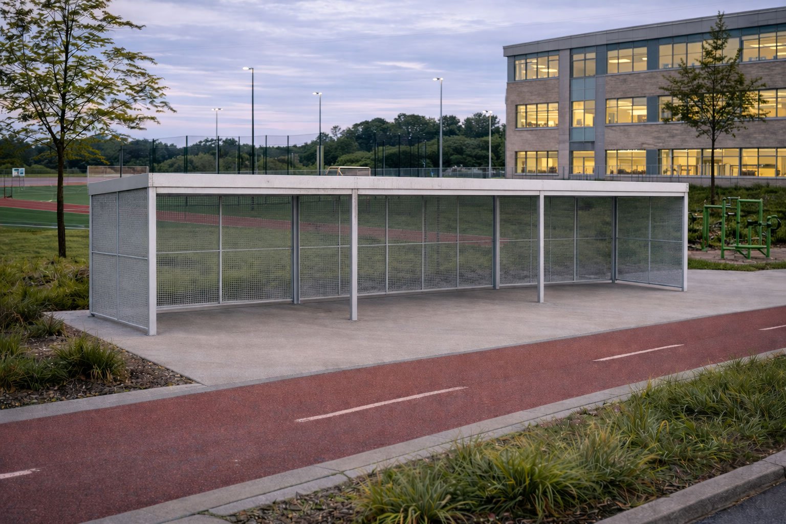 SR Sykkel leskur bestående av tre seksjoner med høy kapasitet for sykler