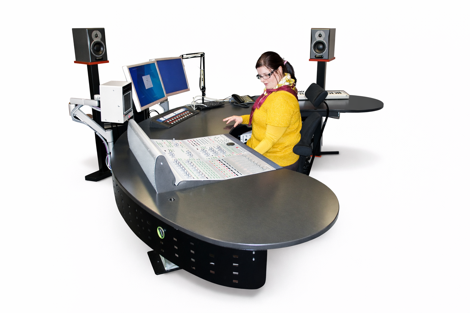 spesialbord som kan rotere for at operatøren skal ha samme lydbilde uansett hvilket redskap eller instrument som brukes.