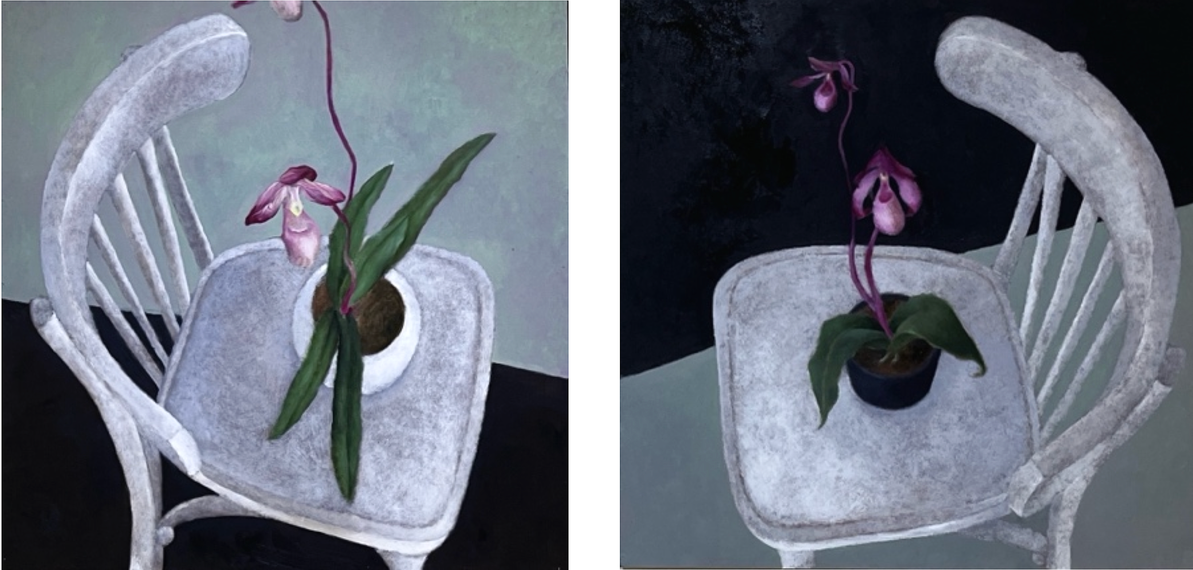 相對位置 Relative position 1-2 |2023 |60x60cm (one piece) |Oil on panel