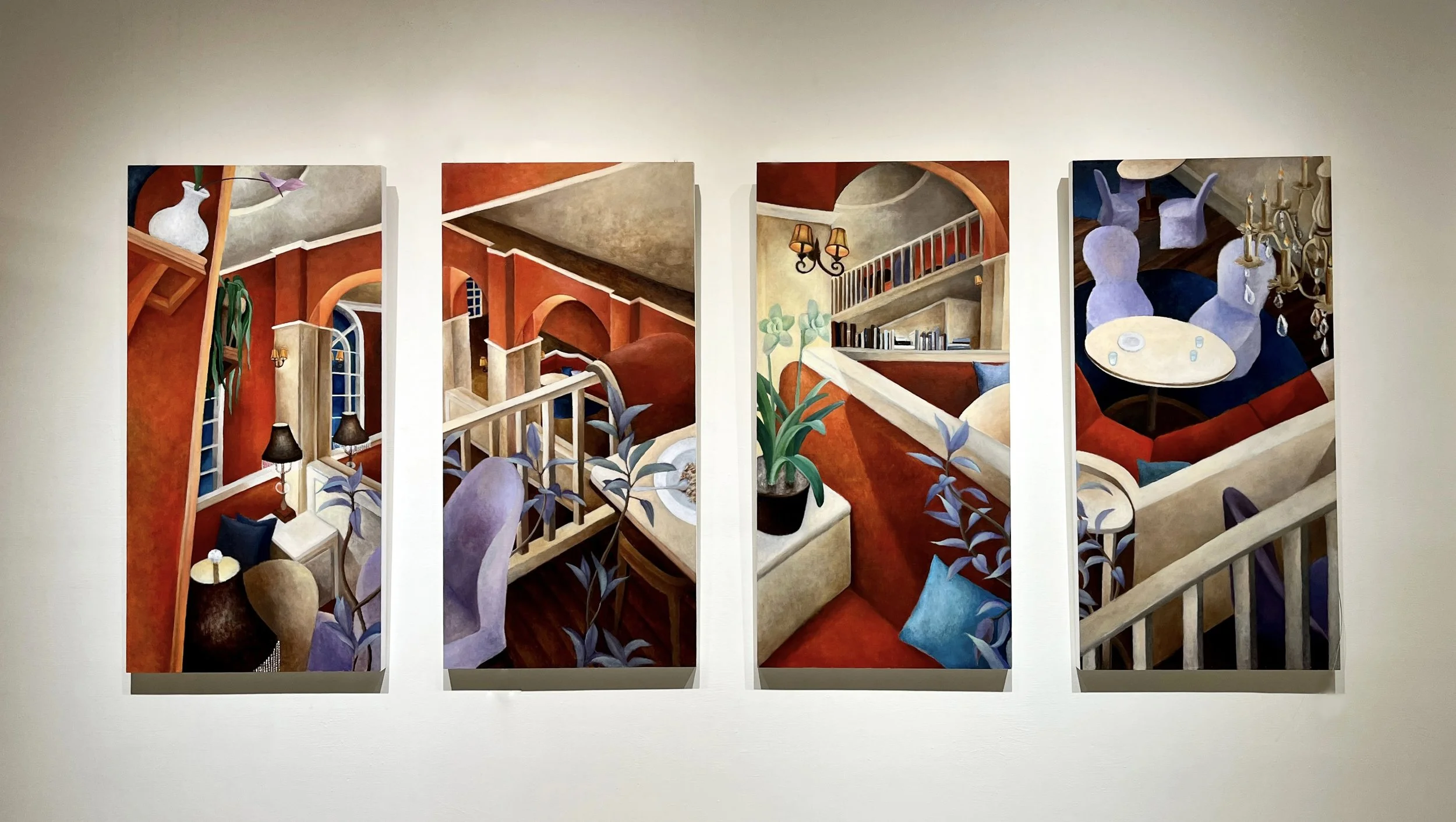 移動 Move 1-4  |2024 |60x120cm (one piece) |Oil on panel