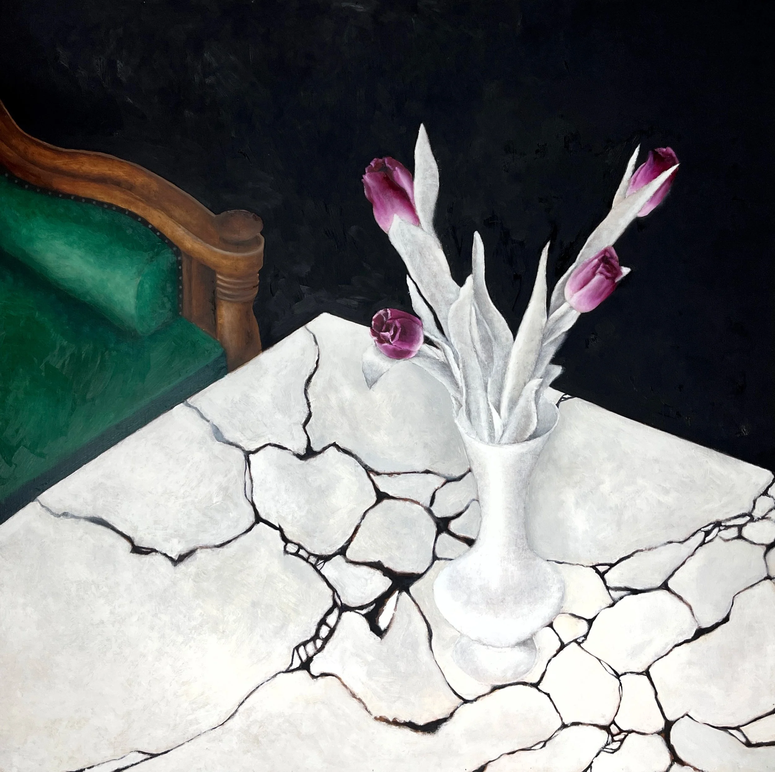 藏不住的秘密 Unhideable secrets |2023 |90x90cm |Oil on panel