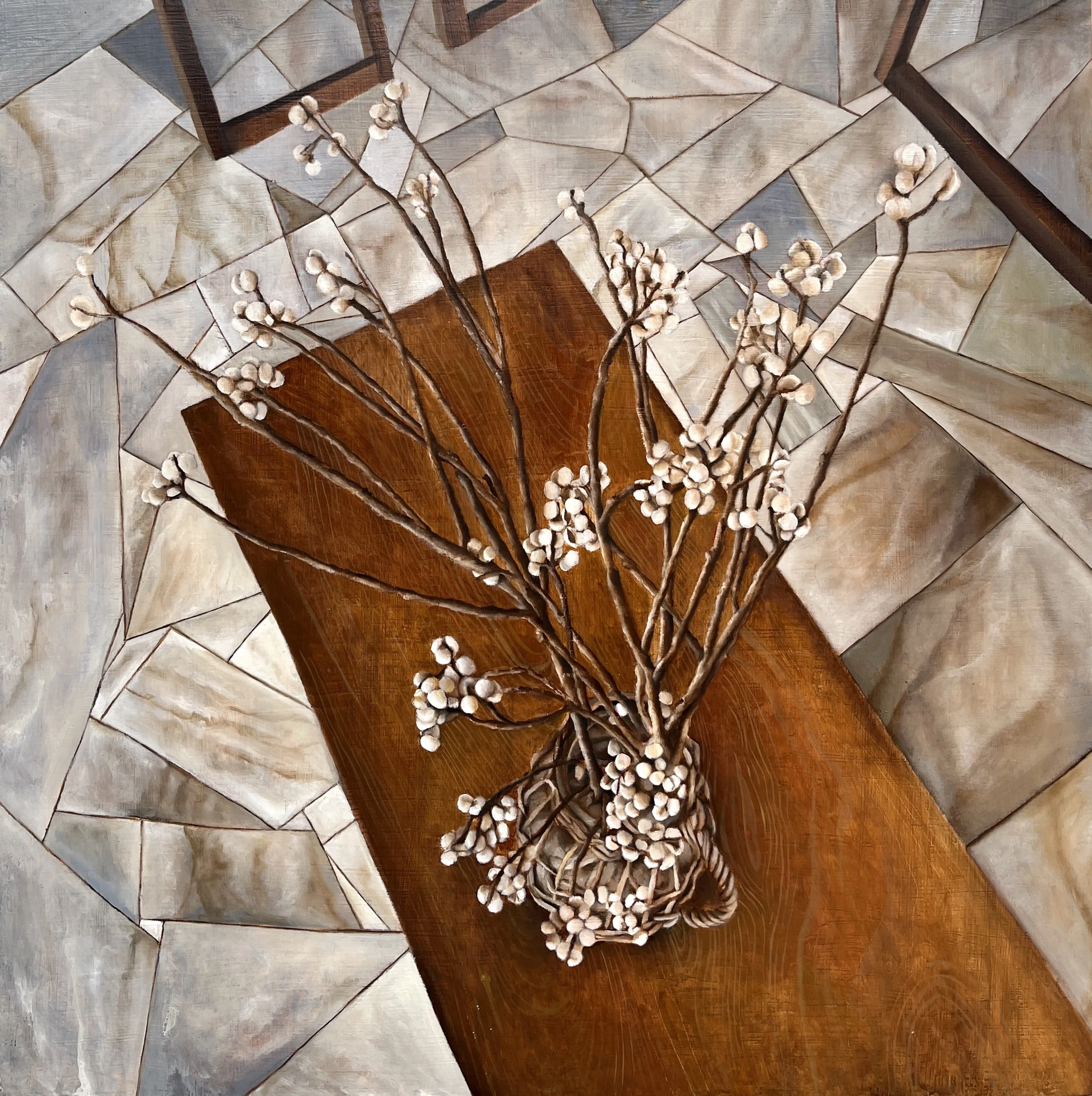 靜默的獨白 Silent monologue |2022 |100x100cm |Oil on panel