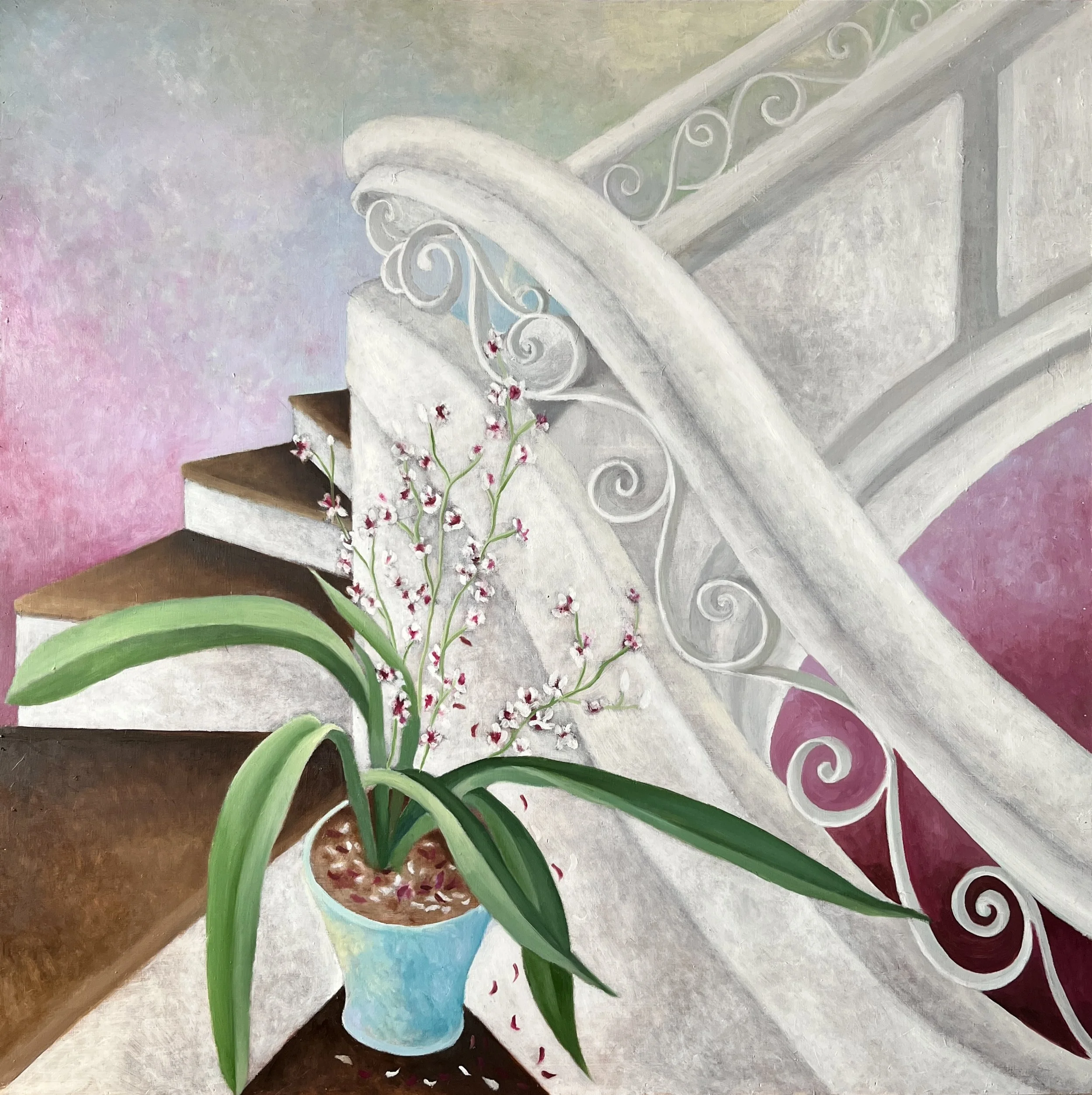 花引 Led by a Bloom  |2025 |90x90cm |Oil on panel