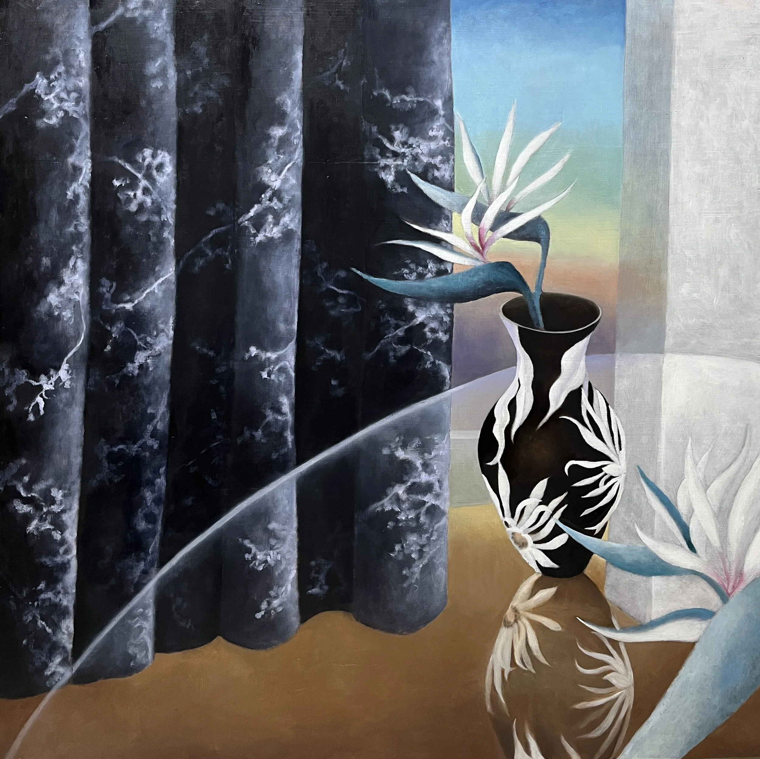 倒影 Reflection |2024 |100x100 cm |Oil on cypress wood panel