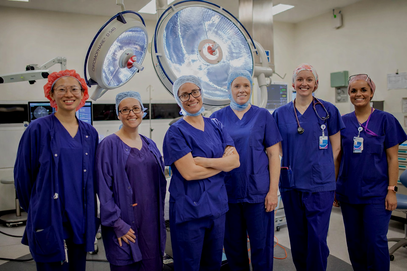 Dr Rebecca Young with the Cast Advanced Orthopaedics team.
