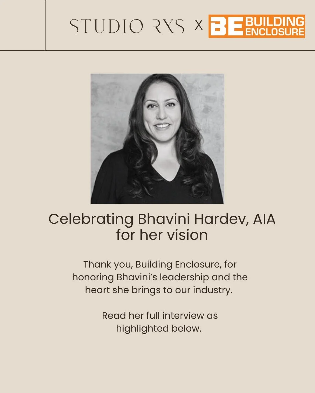 We're celebrating Bhavini Hardev and her feature in Building Enclosure's "Women In Construction" series - a recognition that reflects the integrity, mentorship, and vision she brings to our industry every day. ✨

In her interview, Bhavini s