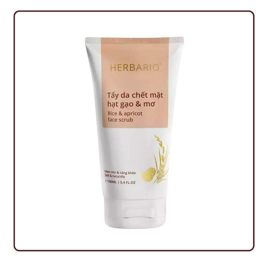 Tẩy Da Chết Mặt HERBARIO Hạt Gạo & Mơ