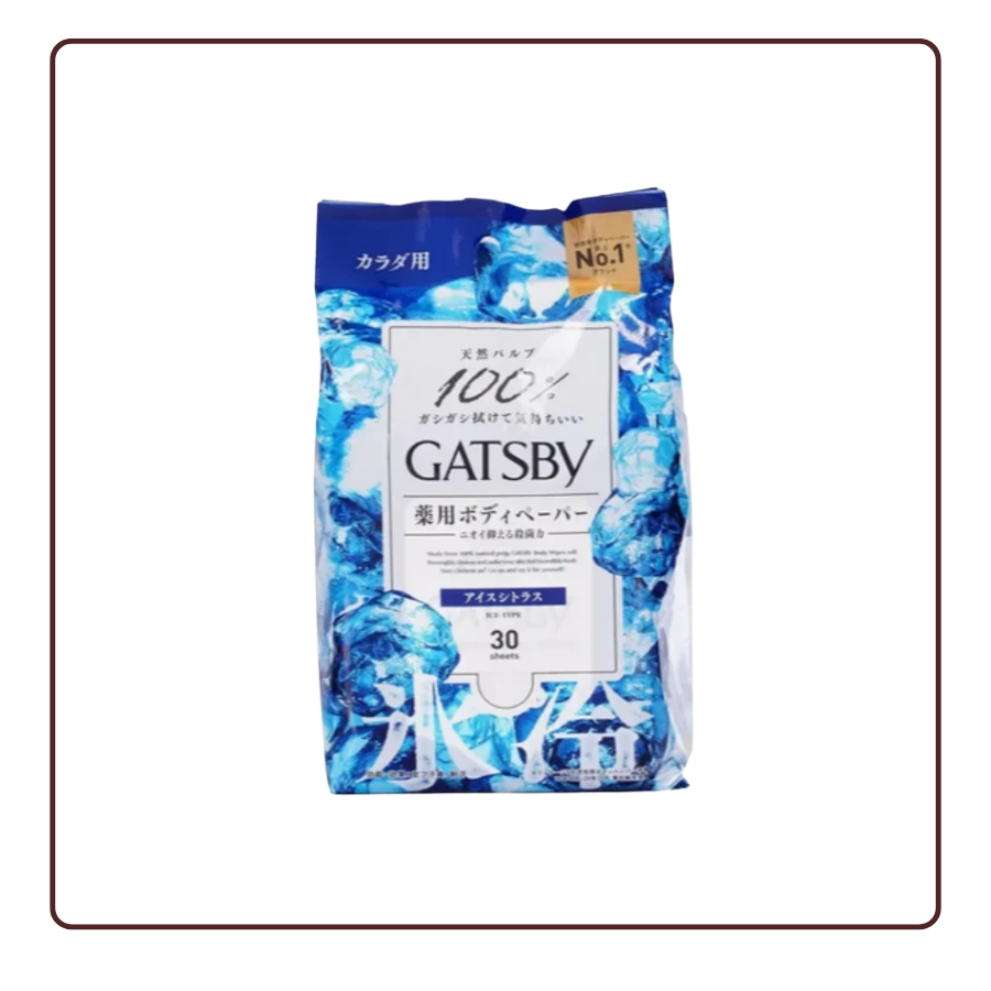 Khăn khử mùi mát lạnh GATSBY Ice-Type Deodorant Body Wipes Ice Citrus U