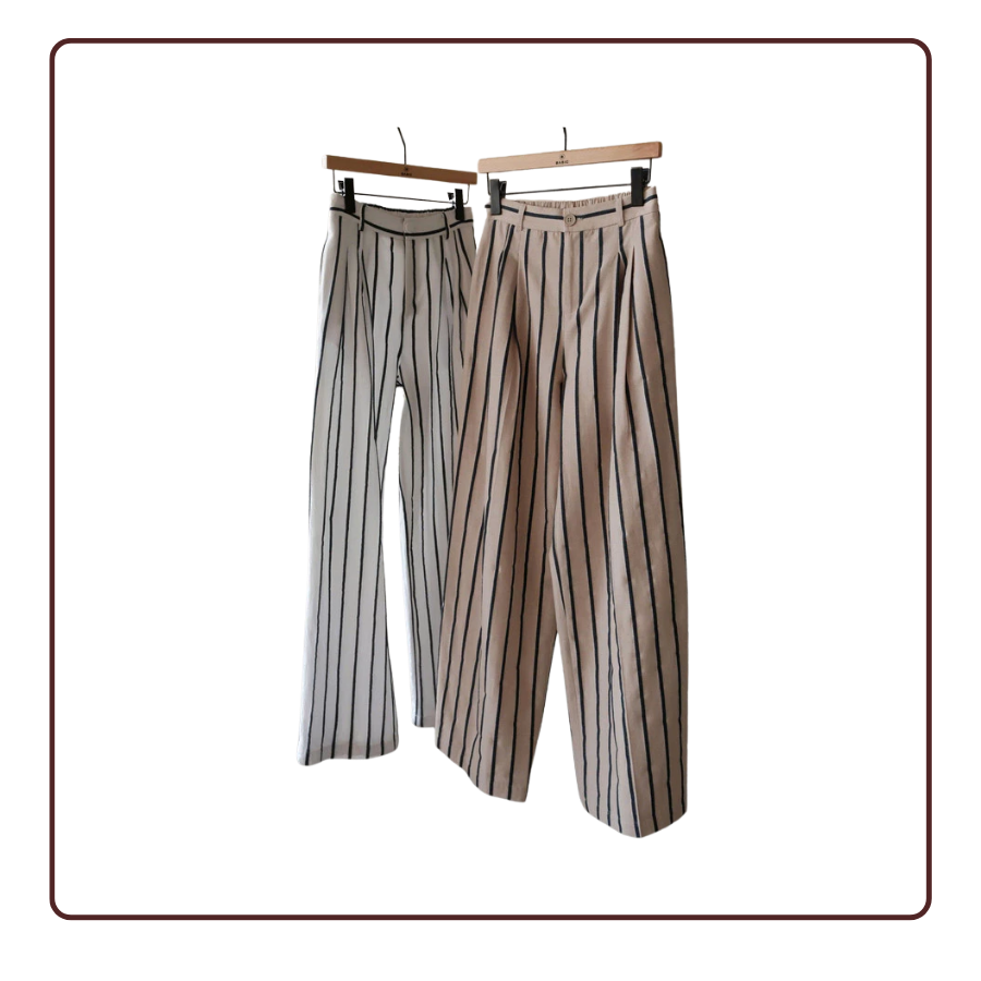 Quần dáng dài linen sọc dọc BASIC LINO PANTS