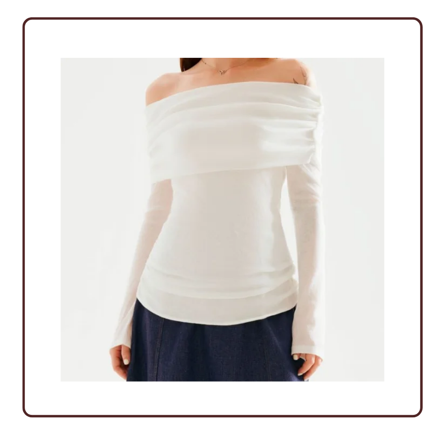 Áo trễ vai DOTTIE tay dài