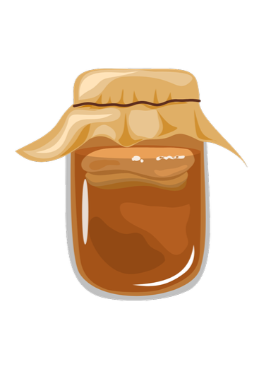Illustration of a jar of Kombucha.