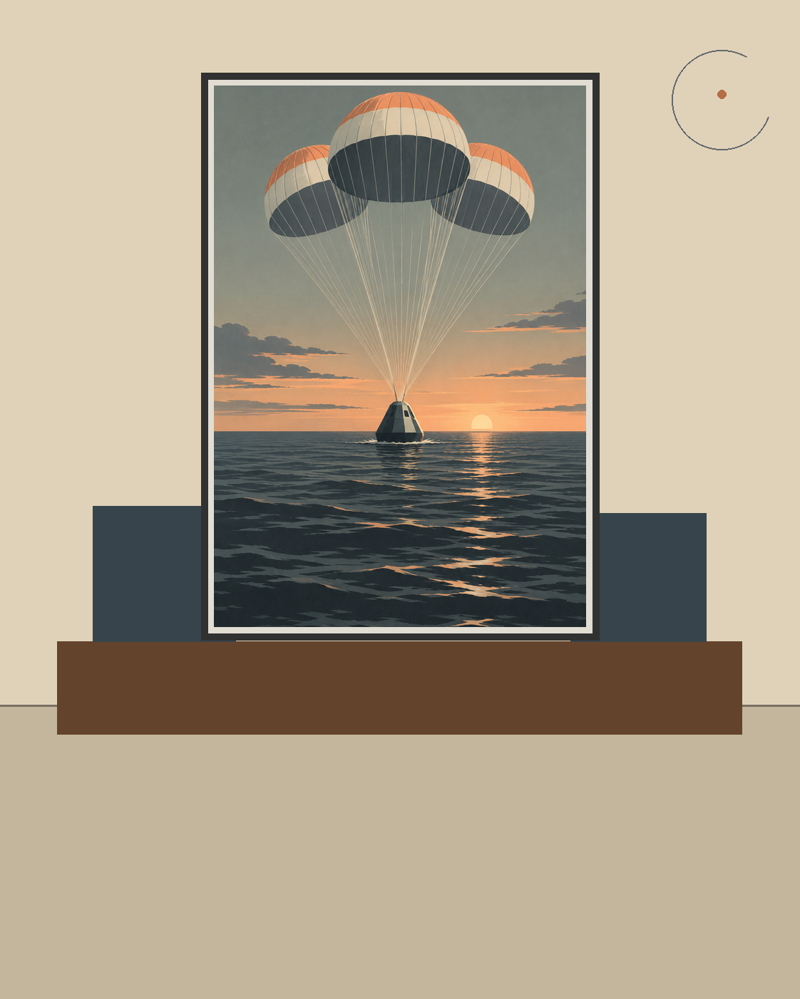 The Work of Returning framed in a calm study with a subtle orbital accent.