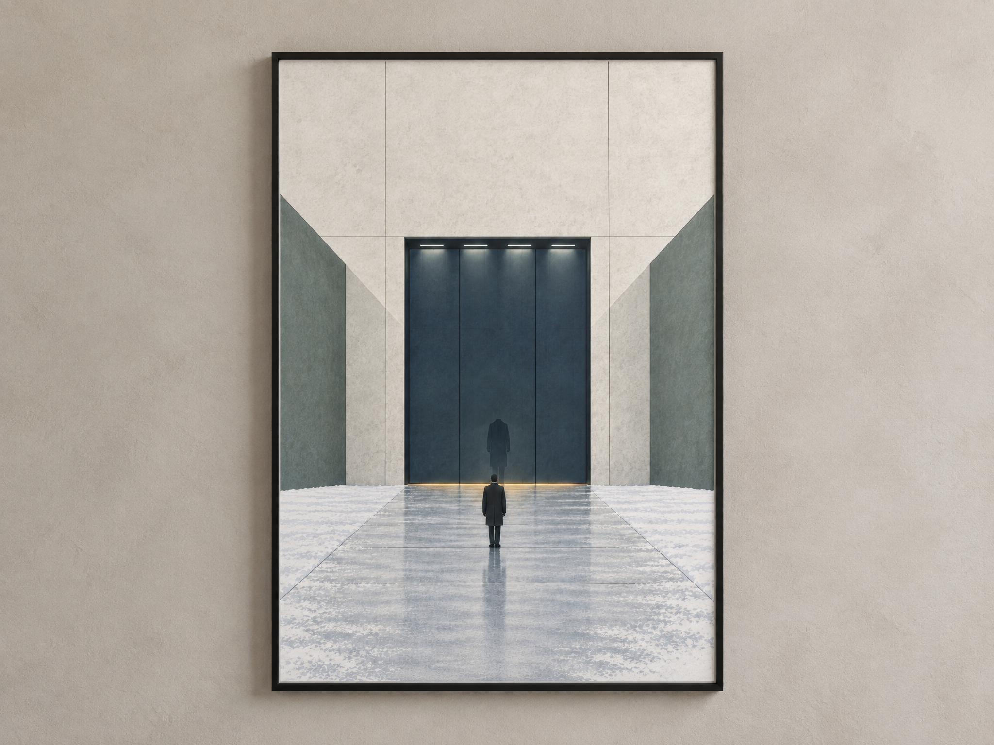 SEV-04 art print professionally framed on a neutral wall.