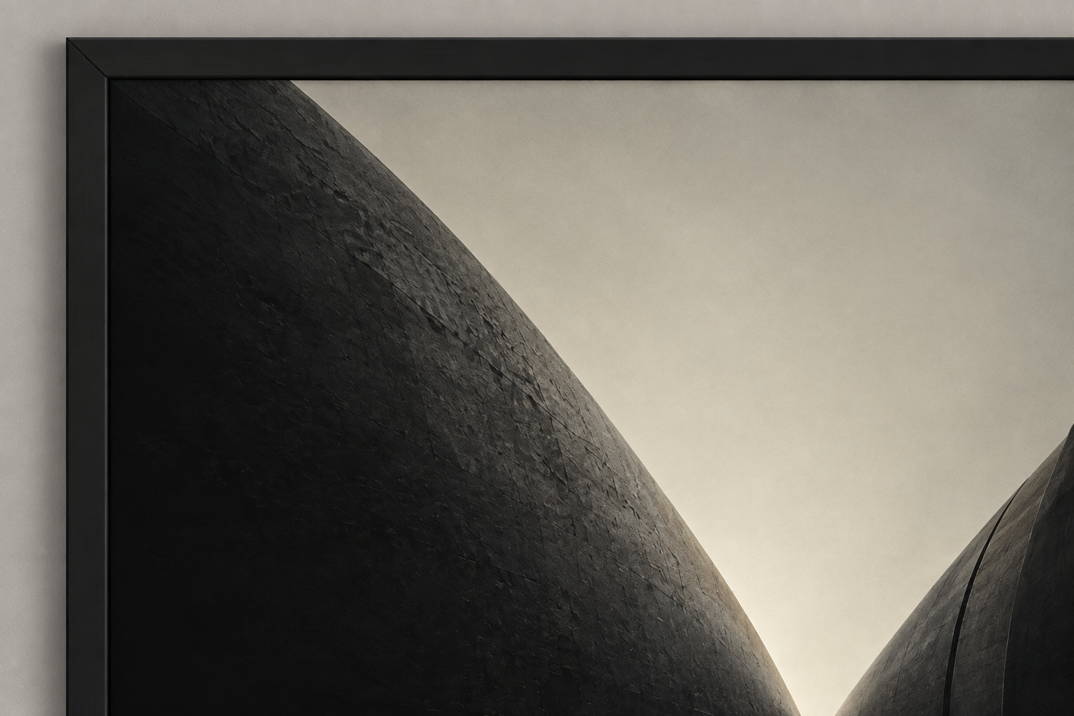 Detail view of the Two Needles at Midnight — Collider Futures Art Print artwork.