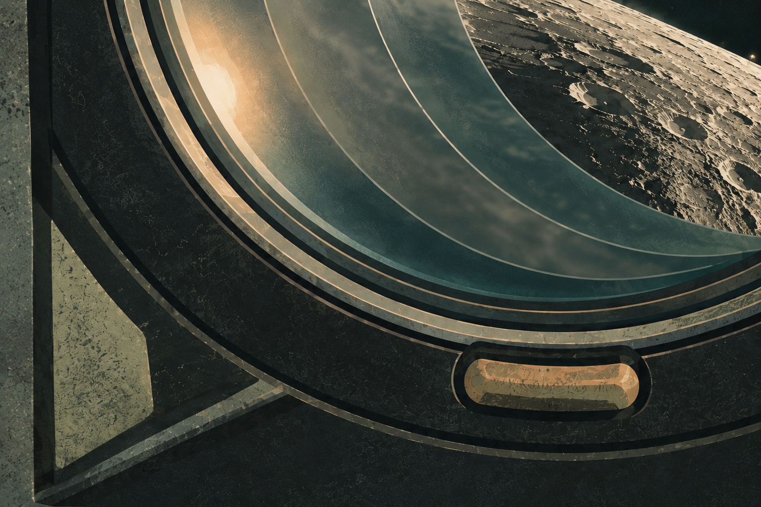 Detail view of the Line of Sight — Artemis II-inspired Art Print artwork.