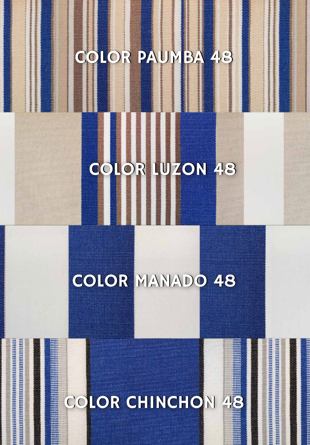 Toldo Rayas Azules y Beige