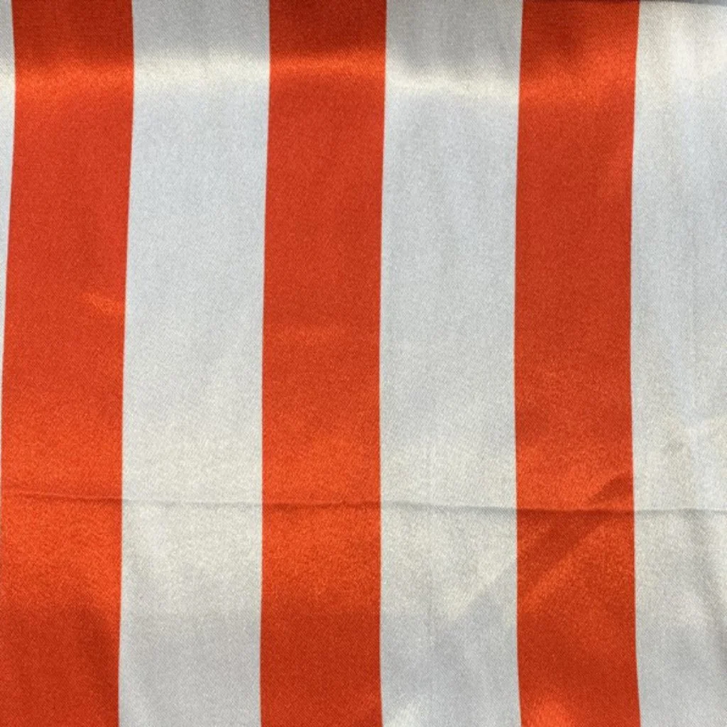 Raso Carnaval Print Lineas Rojas y Blancas