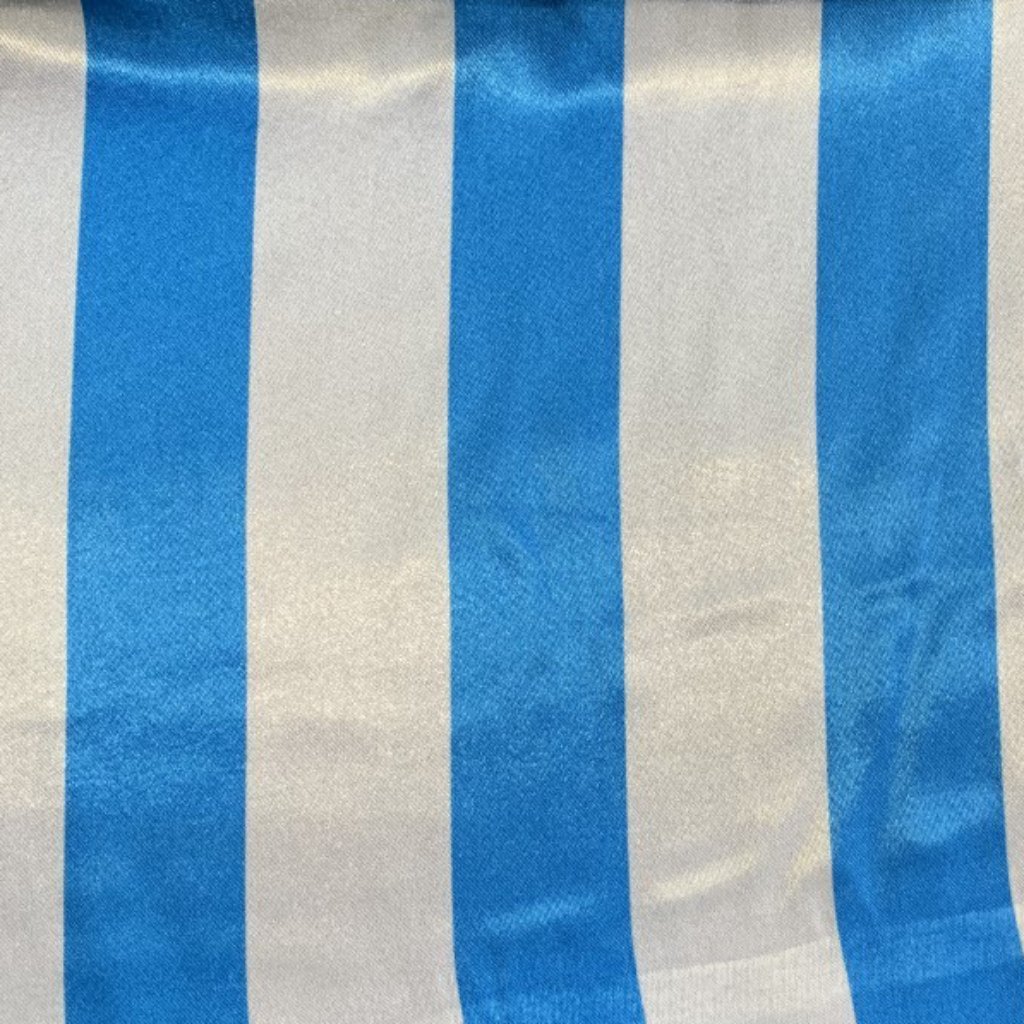 Raso Carnaval Print Lineas Azules y Blancas