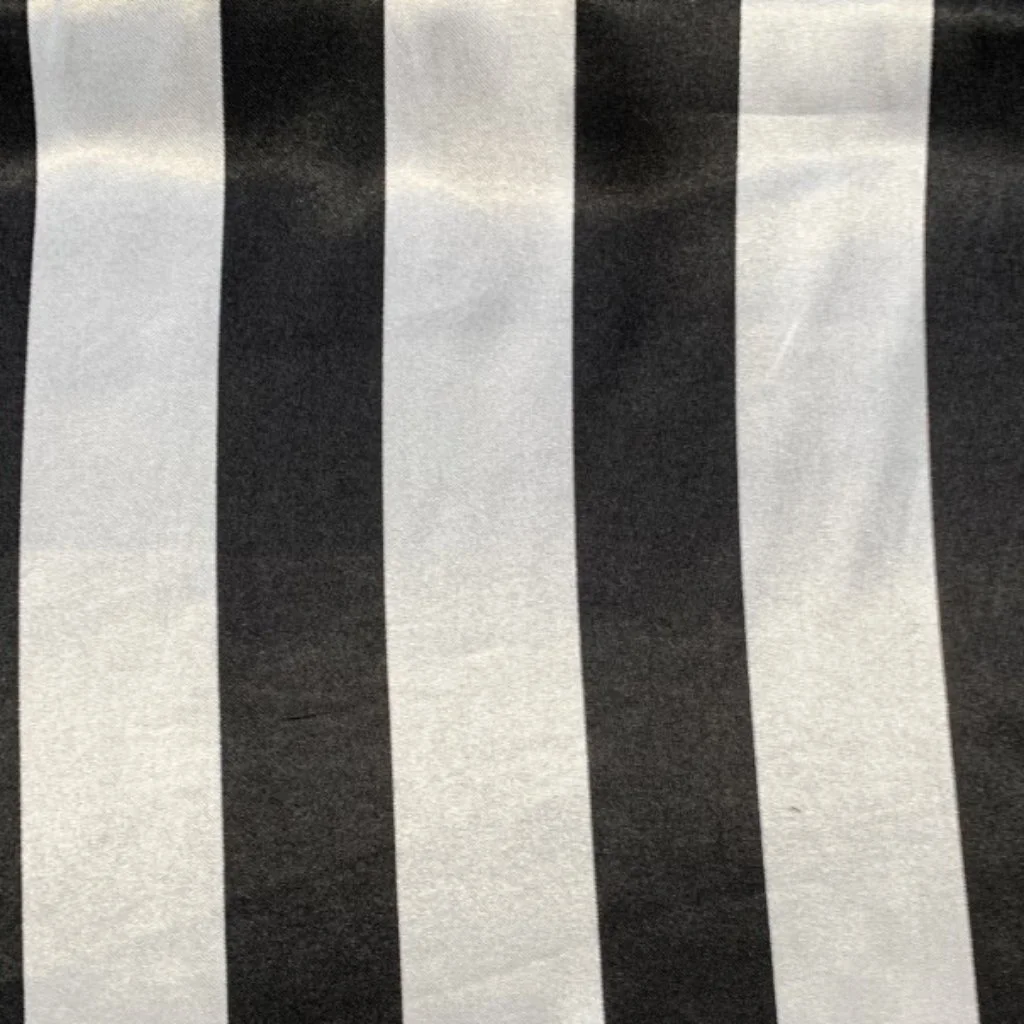 Raso Carnaval Print Lineas Blancas y Negras