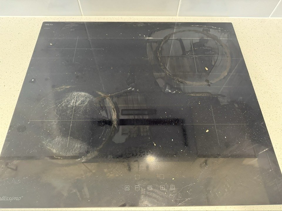 "Before" Stovetop carpet from one of our Bond Cleans