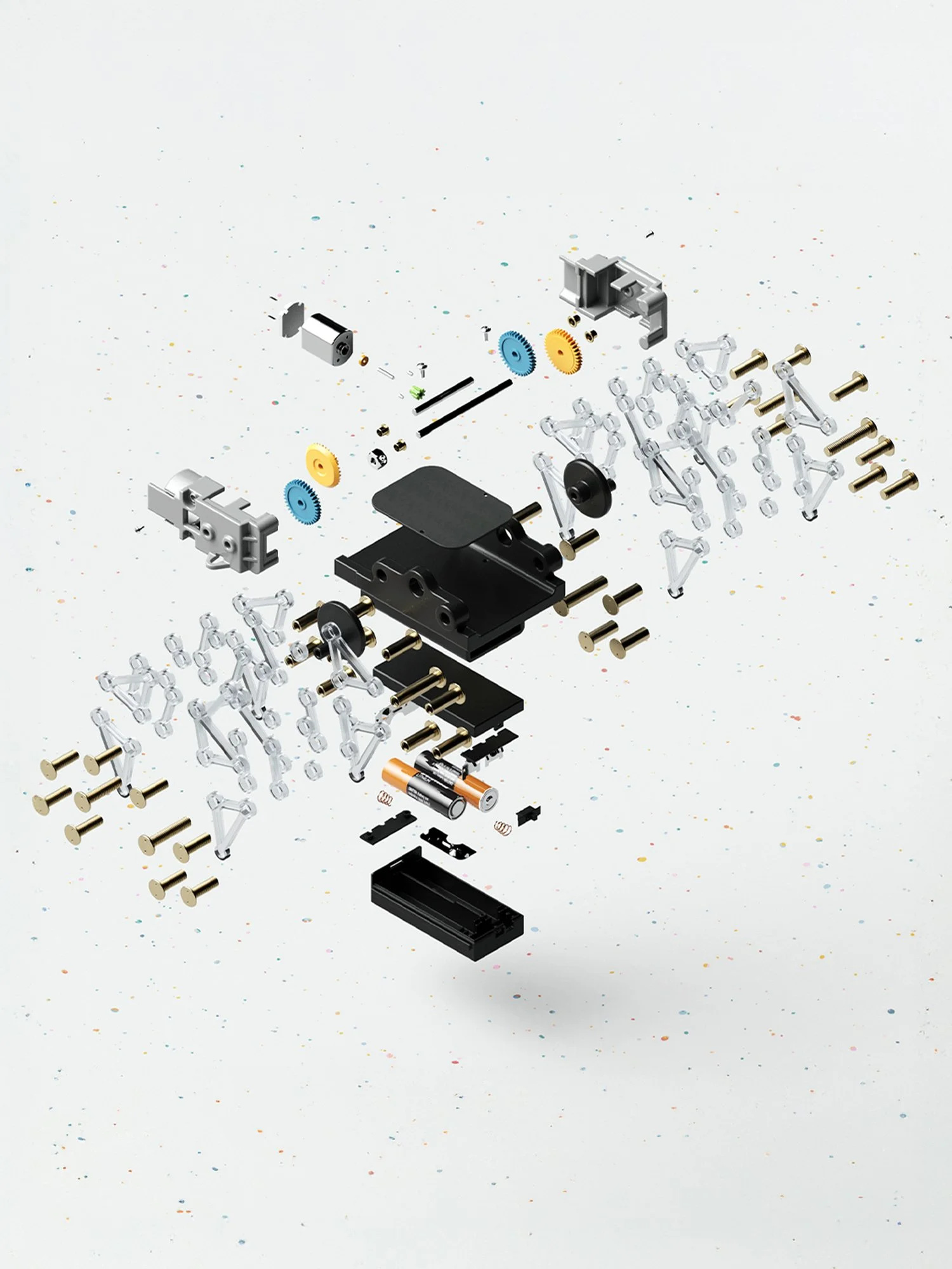 Mr Robot build-it-yourself educational engineering kit designed by Andrew Roberts, featuring Klann Linkage and Strandbeest mechanisms with moving legs for hands-on STEM learning