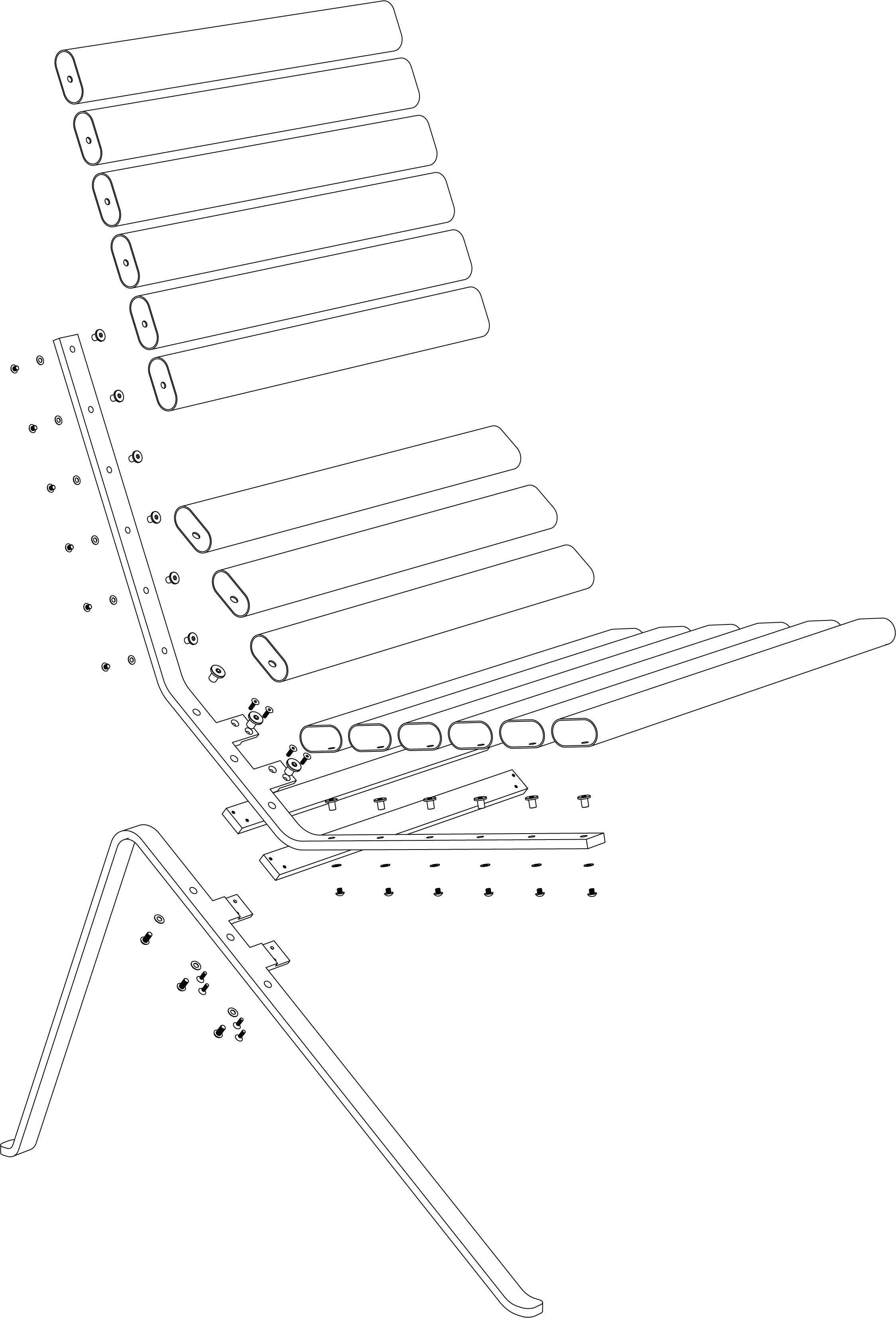 The HMG Chair by Andrew Roberts is an outdoor lounge chair defined by its clarity of structure and material restraint. Using 'off the shelf' components, the chair reduces fabrication to a minimum while remaining distinctive.