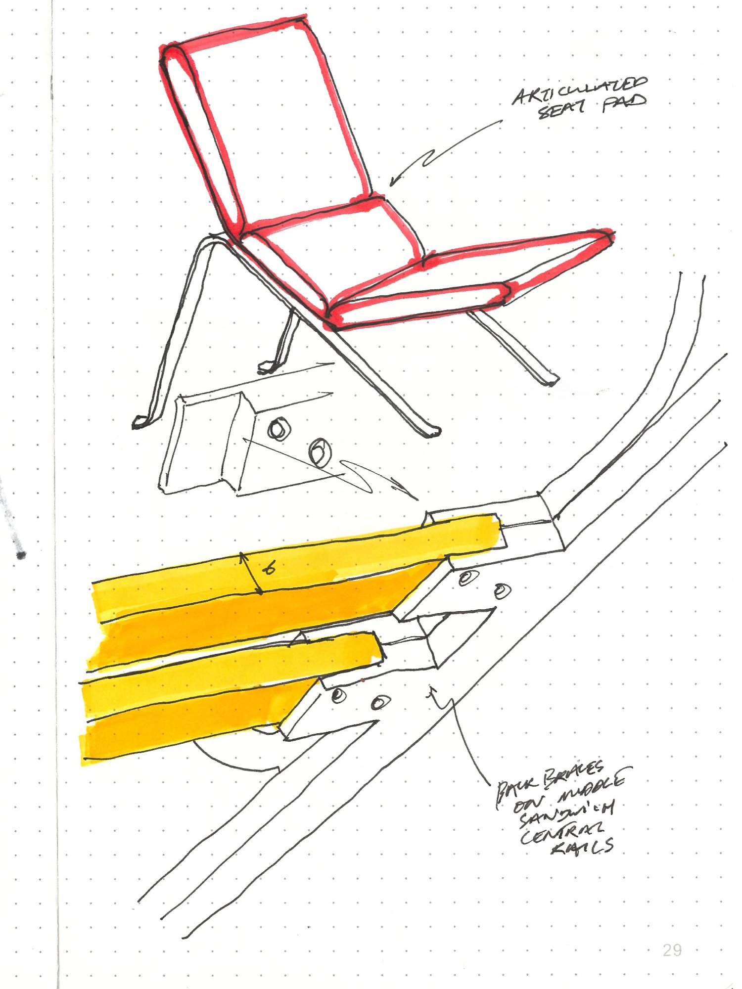 The HMG Chair by Andrew Roberts is an outdoor lounge chair defined by its clarity of structure and material restraint. Using 'off the shelf' components, the chair reduces fabrication to a minimum while remaining distinctive.