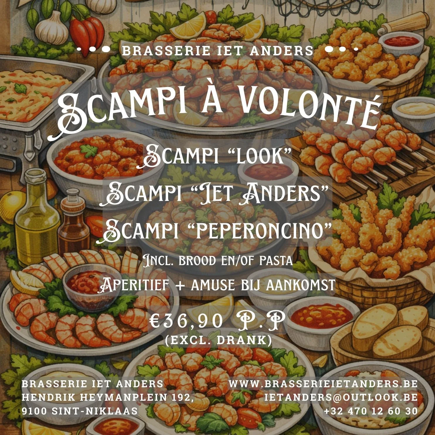 Scampi à volonté