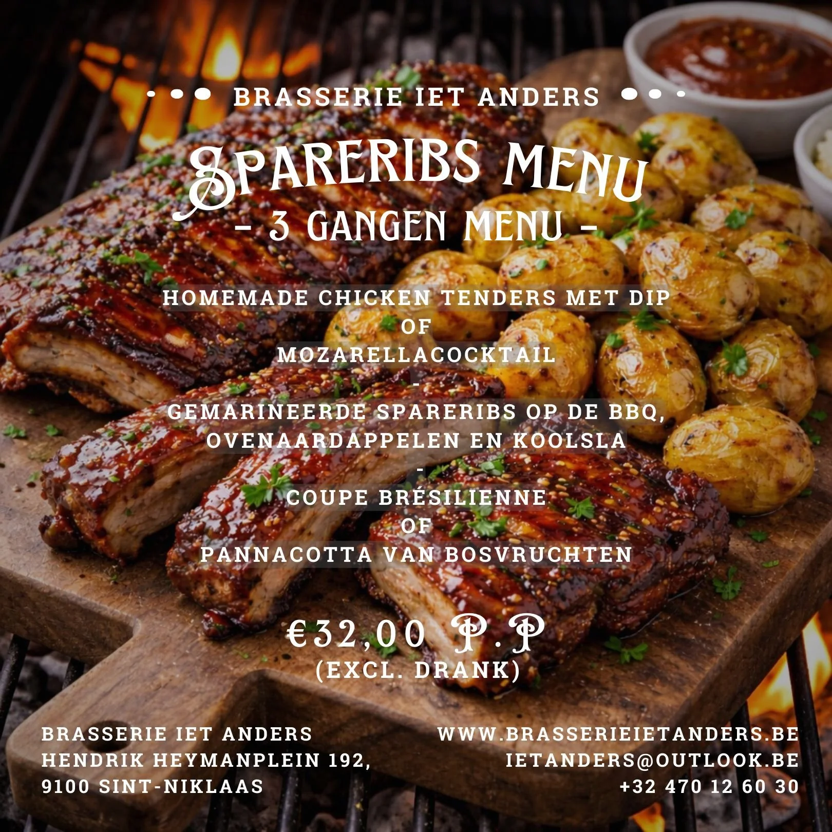 Spareribs menu