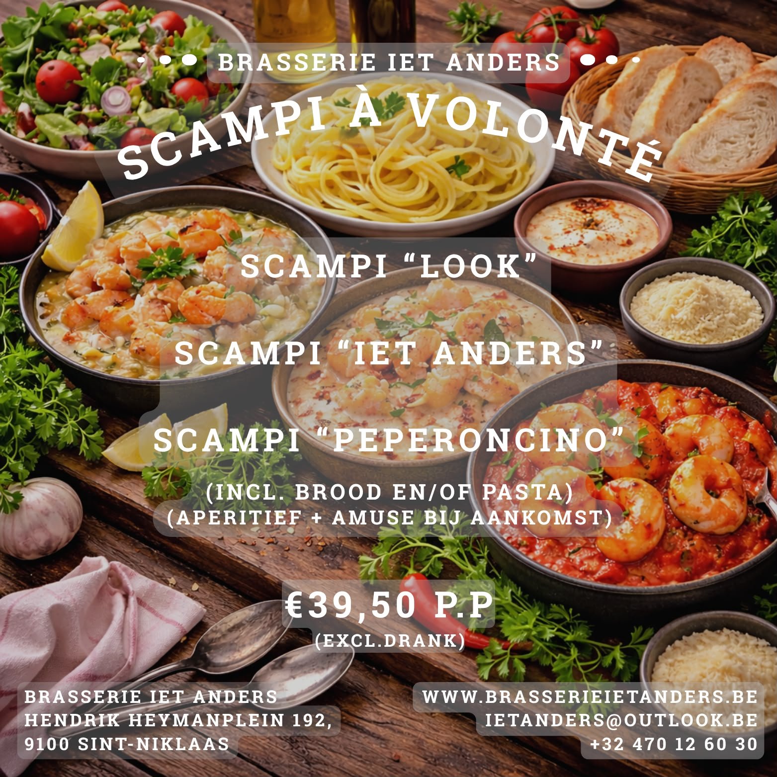 🍤✨ SCAMPI À VOLONTÉ bij Brasserie Iet Anders! ✨🍤