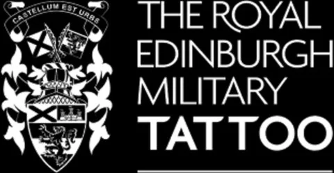 Logo mit dem Text "The Royal Edinburgh Military Tattoo" neben einem Wappen